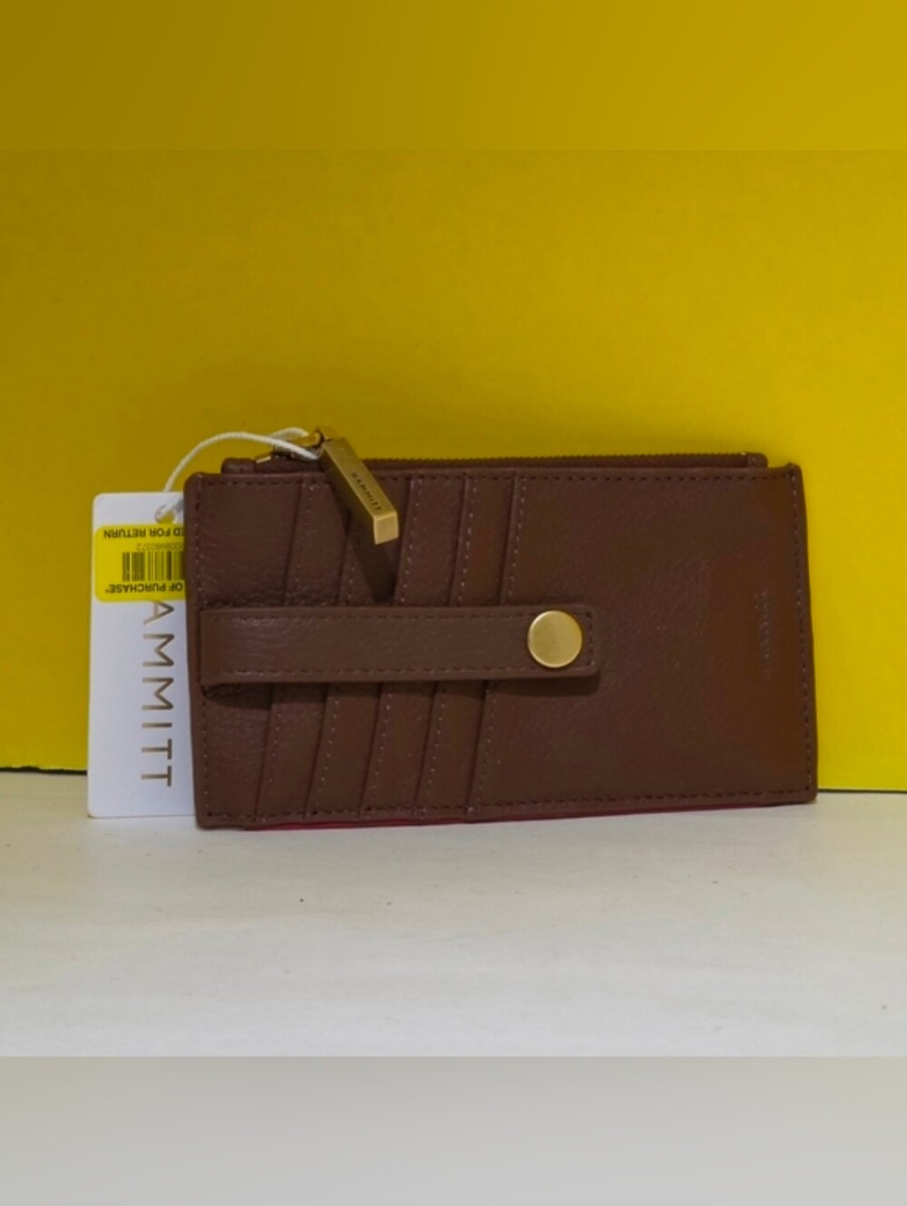 Hammitt Leathet card wallet with gold snap